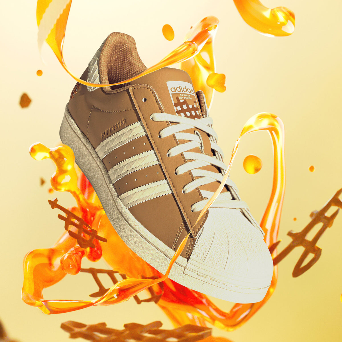 Adidas Superstar Sneakers - Khaki Brown / White - view 1