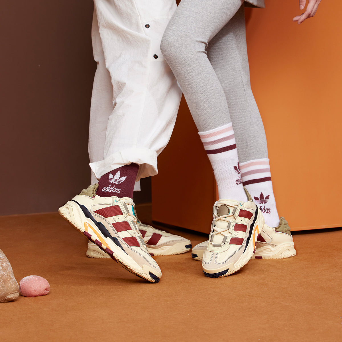 Adidas Niteball Sneakers - Beige Yellow / Red / Light Beige - view 3