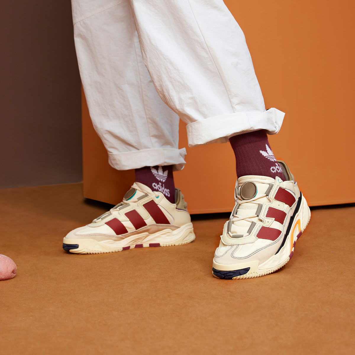 Adidas Niteball Sneakers - Beige Yellow / Red / Light Beige - view 4