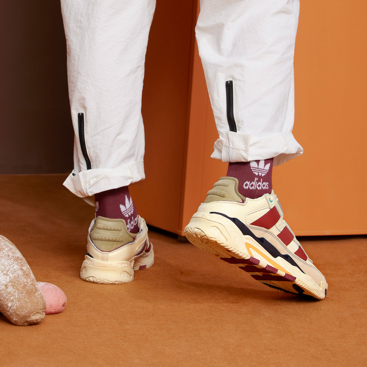 Adidas Niteball Sneakers - Beige Yellow / Red / Light Beige - view 5