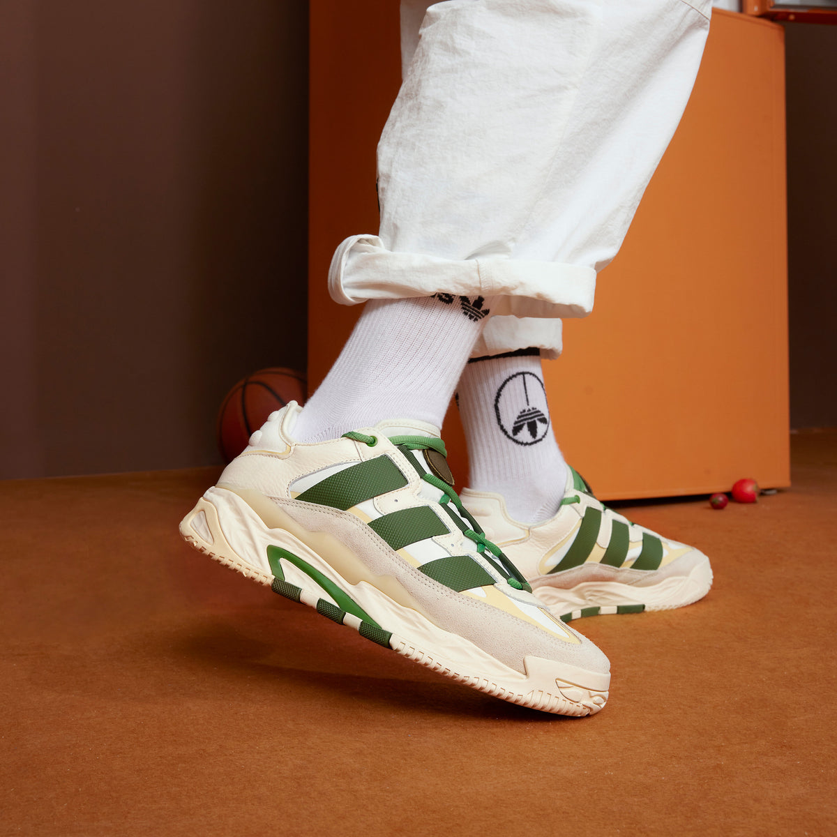 Adidas Niteball Sneakers - Off White / Crystal White / Green / Yellow - view 1