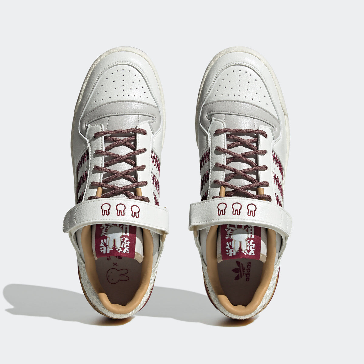Adidas Miffy x Fansack Forum 84 Sneakers - Beige / Light Grey / Burgundy - view 5