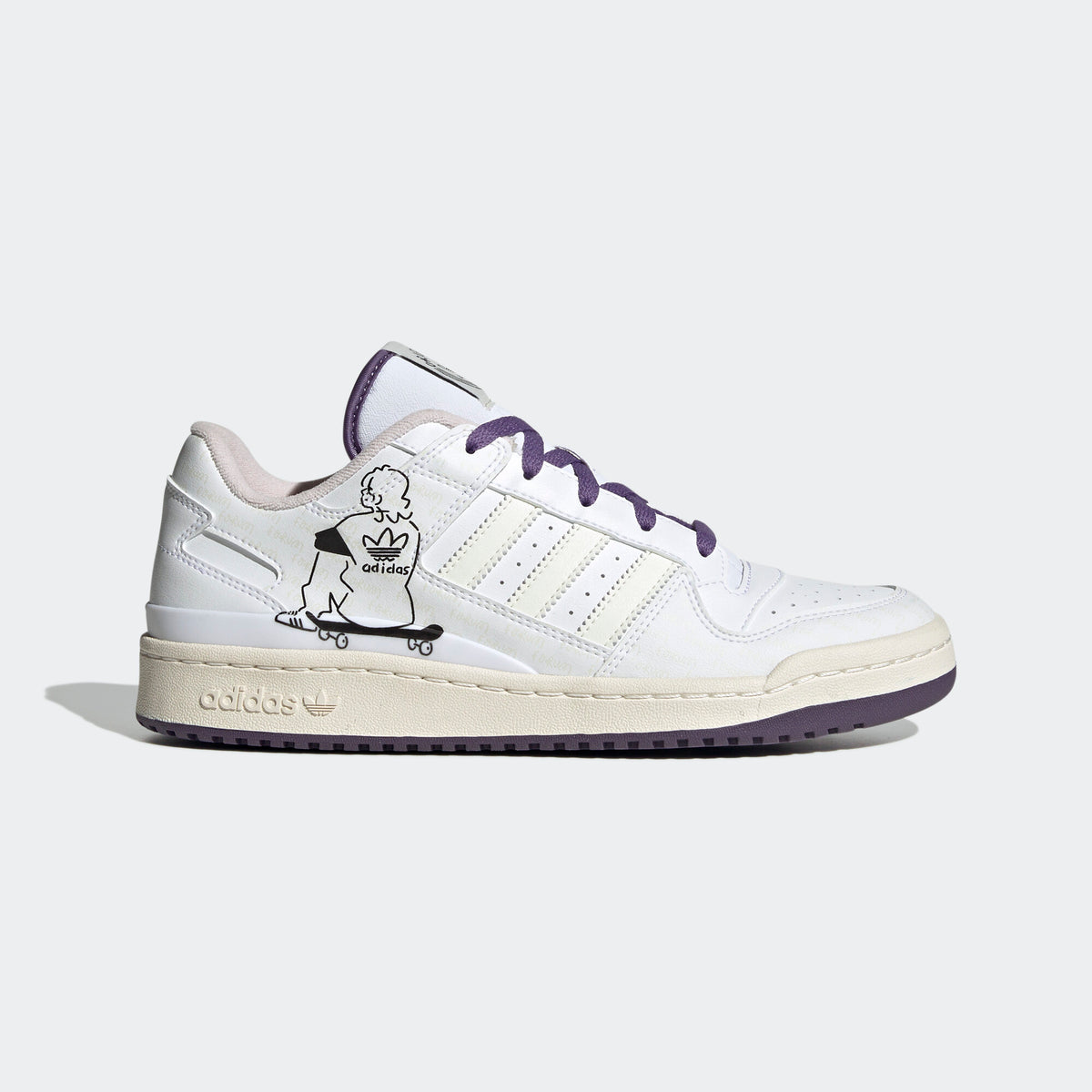 Adidas Forum LOW Sneakers - Crystal White / Black / Off White / Purple - view 5