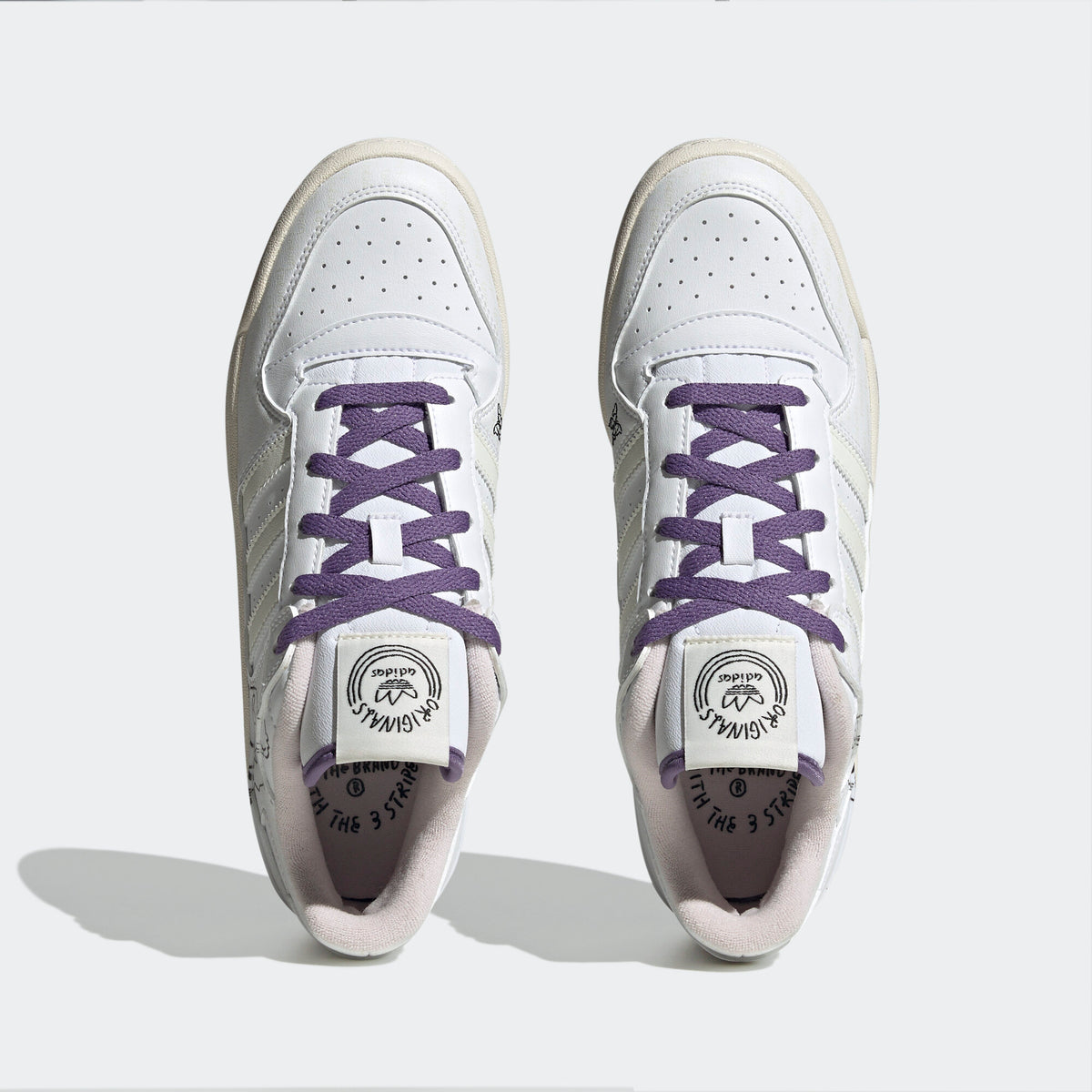 Adidas Forum LOW Sneakers - Crystal White / Black / Off White / Purple - view 7