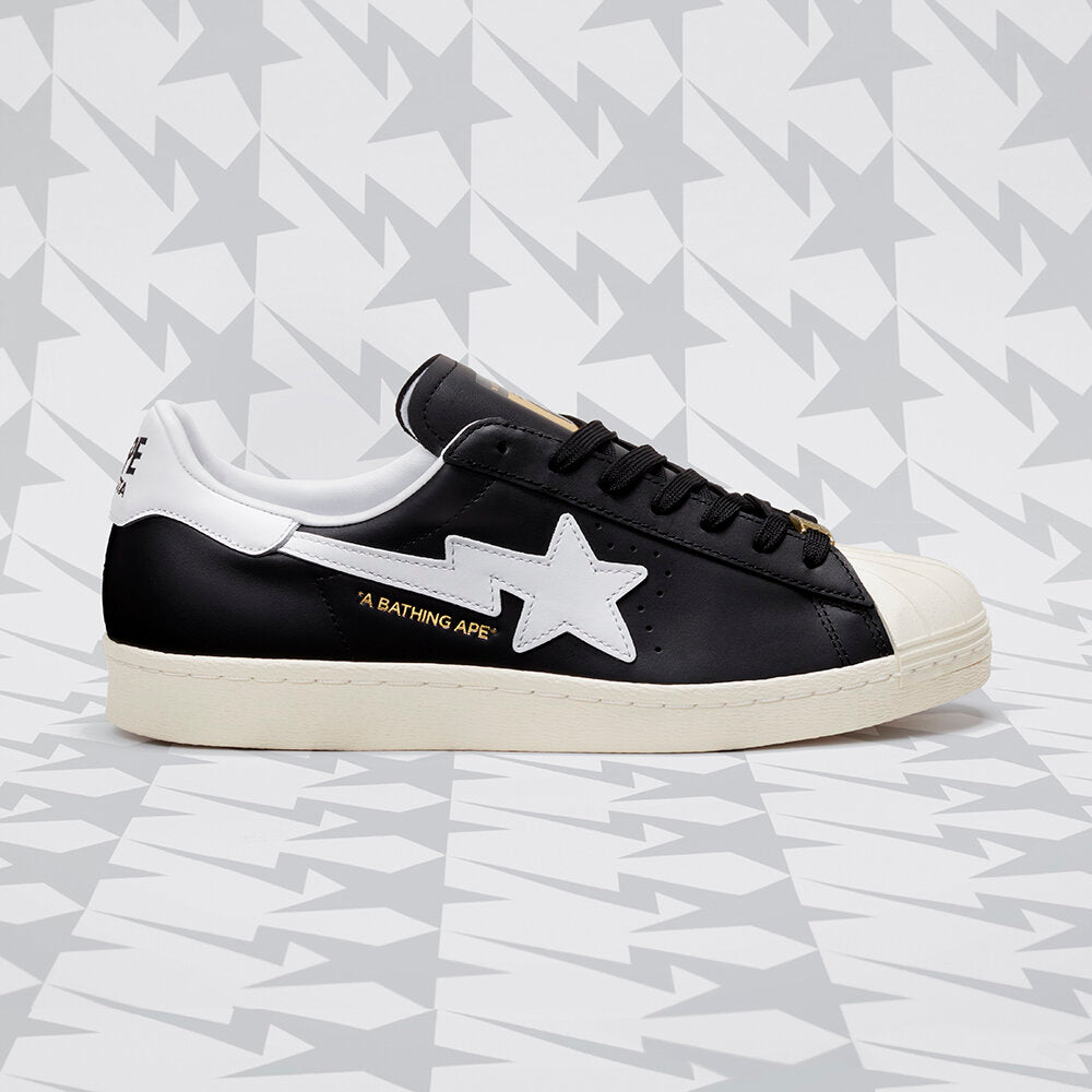 Adidas BAPE Superstar Sneakers - Black / White / Beige / Gold - view 1