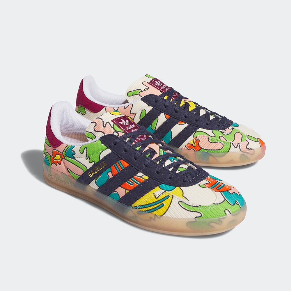 Adidas SEAN Wotherspoon Gazelle Indoor Sneakers - Light Khaki / Navy / Red / Green / Nude Pink - view 1