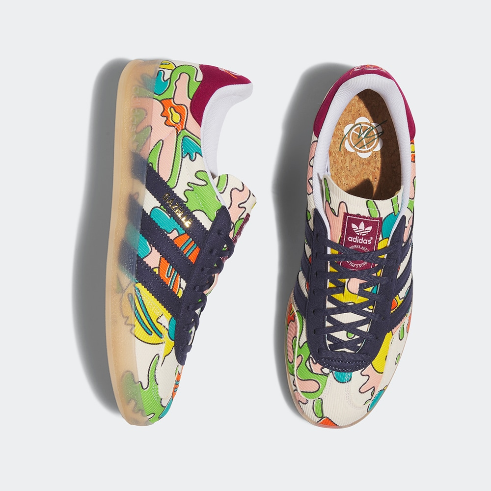 Adidas SEAN Wotherspoon Gazelle Indoor Sneakers - Light Khaki / Navy / Red / Green / Nude Pink - view 2