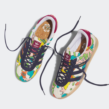 Adidas SEAN Wotherspoon Gazelle Indoor Sneakers - Light Khaki / Navy / Red / Green / Nude Pink - view 3