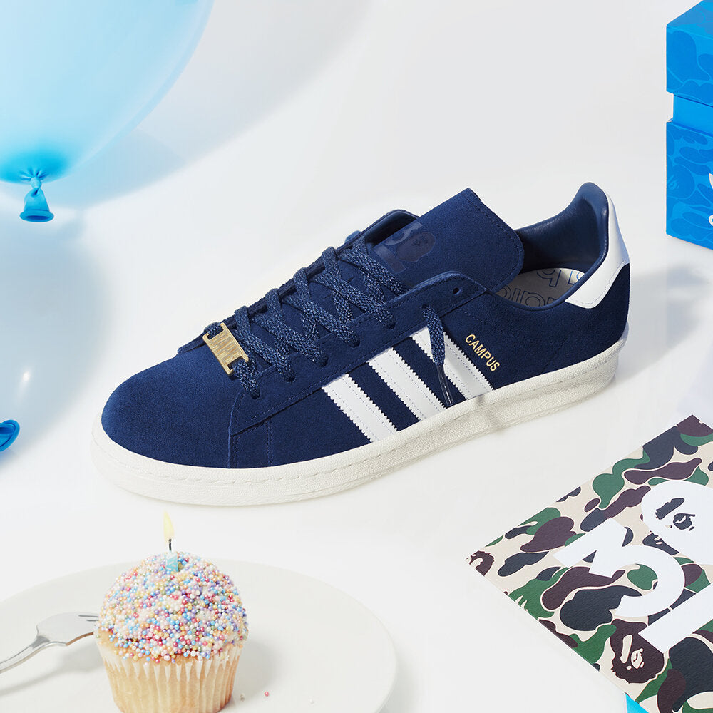 Adidas BAPE Campus 80S x Sneakers - Navy / White - view 1
