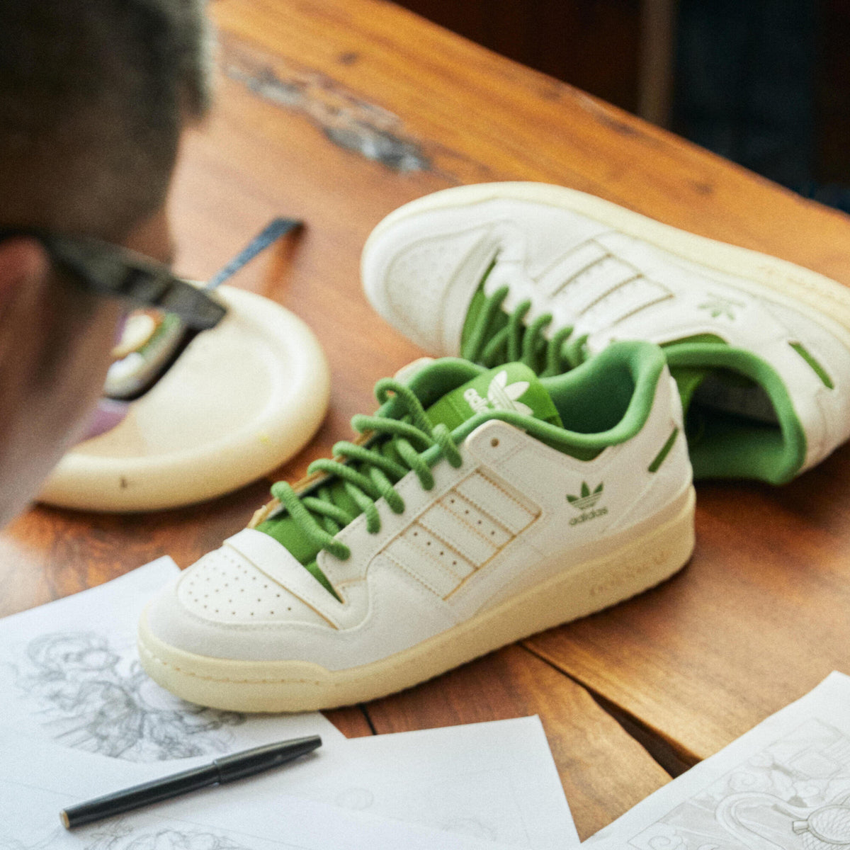 Adidas Forum 84 LOW Classic Sneakers - Off White / Green - view 4