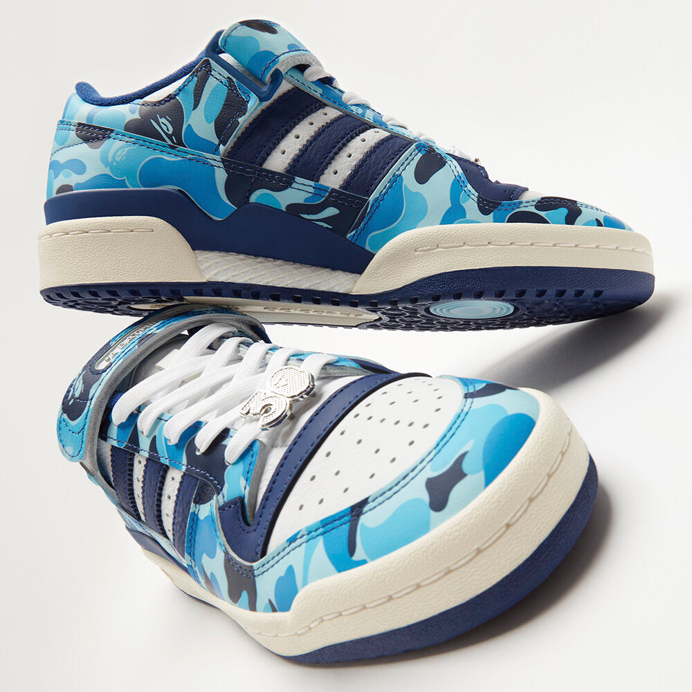 Adidas BAPE Forum 84 LOW Sneakers - Pale Blue / White / Dark Blue - view 4