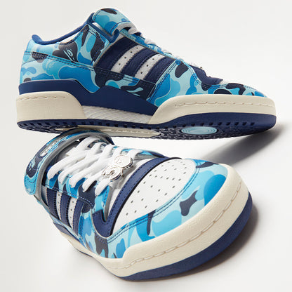 Adidas BAPE Forum 84 LOW Sneakers - Pale Blue / White / Dark Blue - view 4