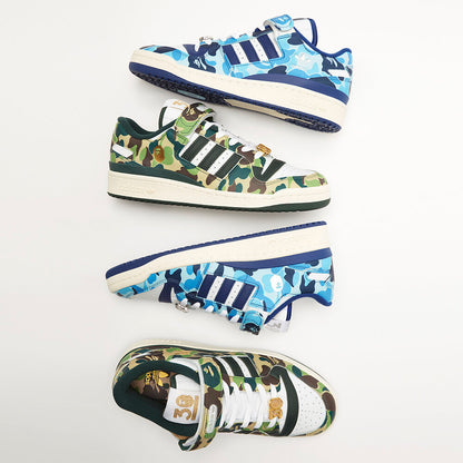 Adidas BAPE Forum 84 LOW Sneakers - Pale Blue / White / Dark Blue - view 5
