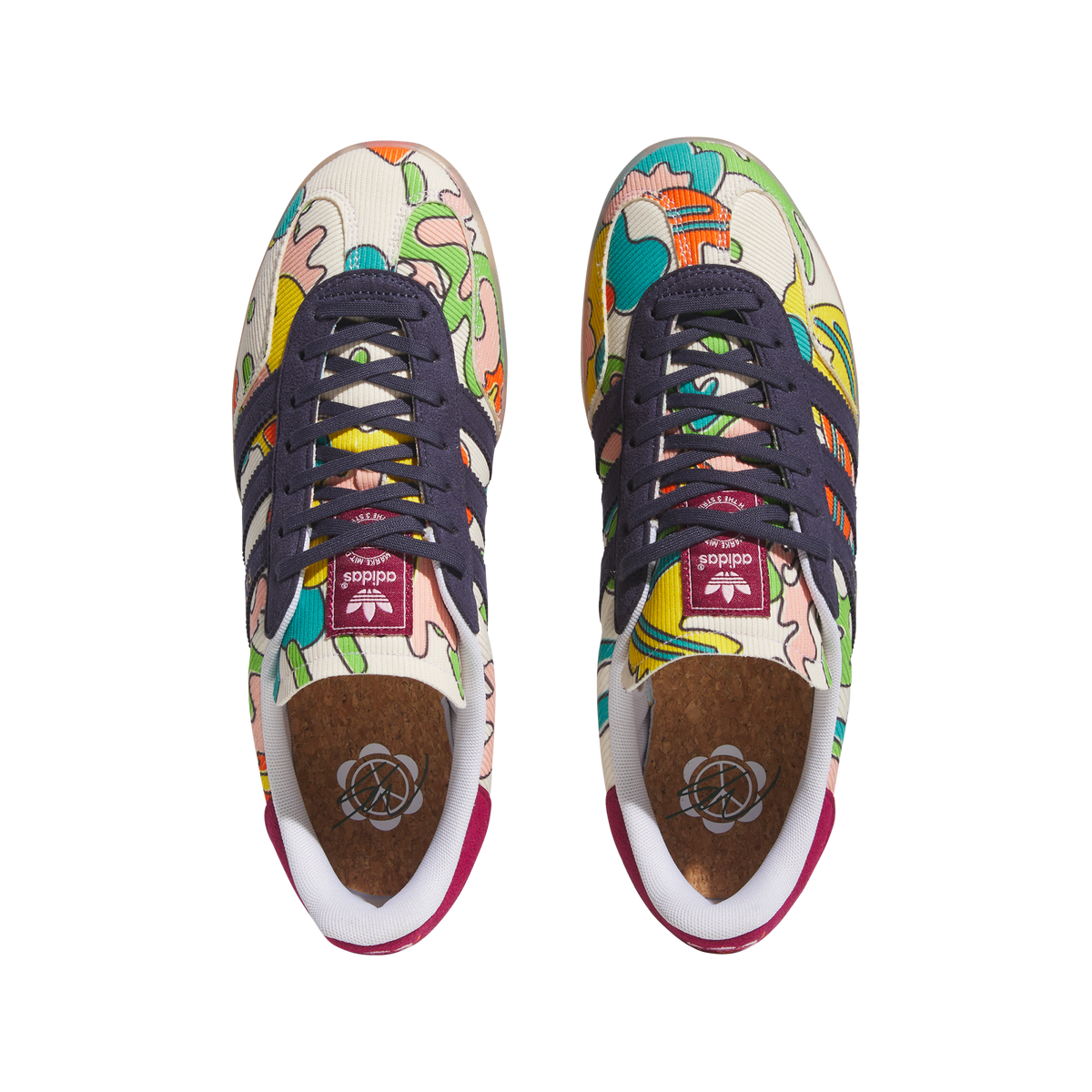 Adidas SEAN Wotherspoon Gazelle Indoor Sneakers - Light Khaki / Navy / Red / Green / Nude Pink - view 8