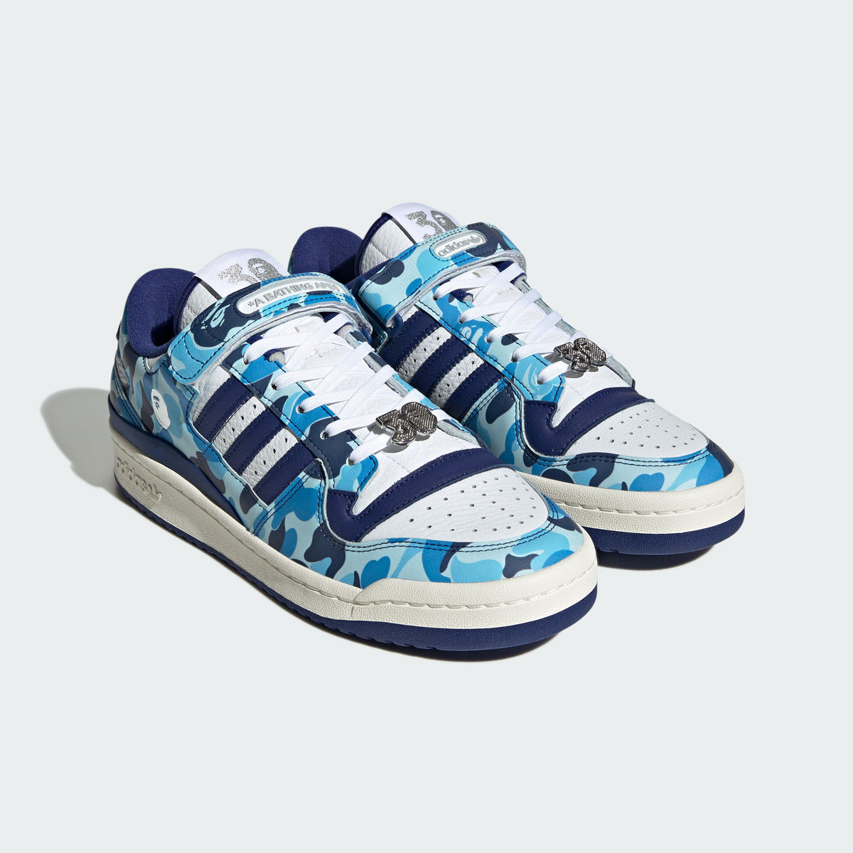 Adidas BAPE Forum 84 LOW Sneakers - Pale Blue / White / Dark Blue - view 7