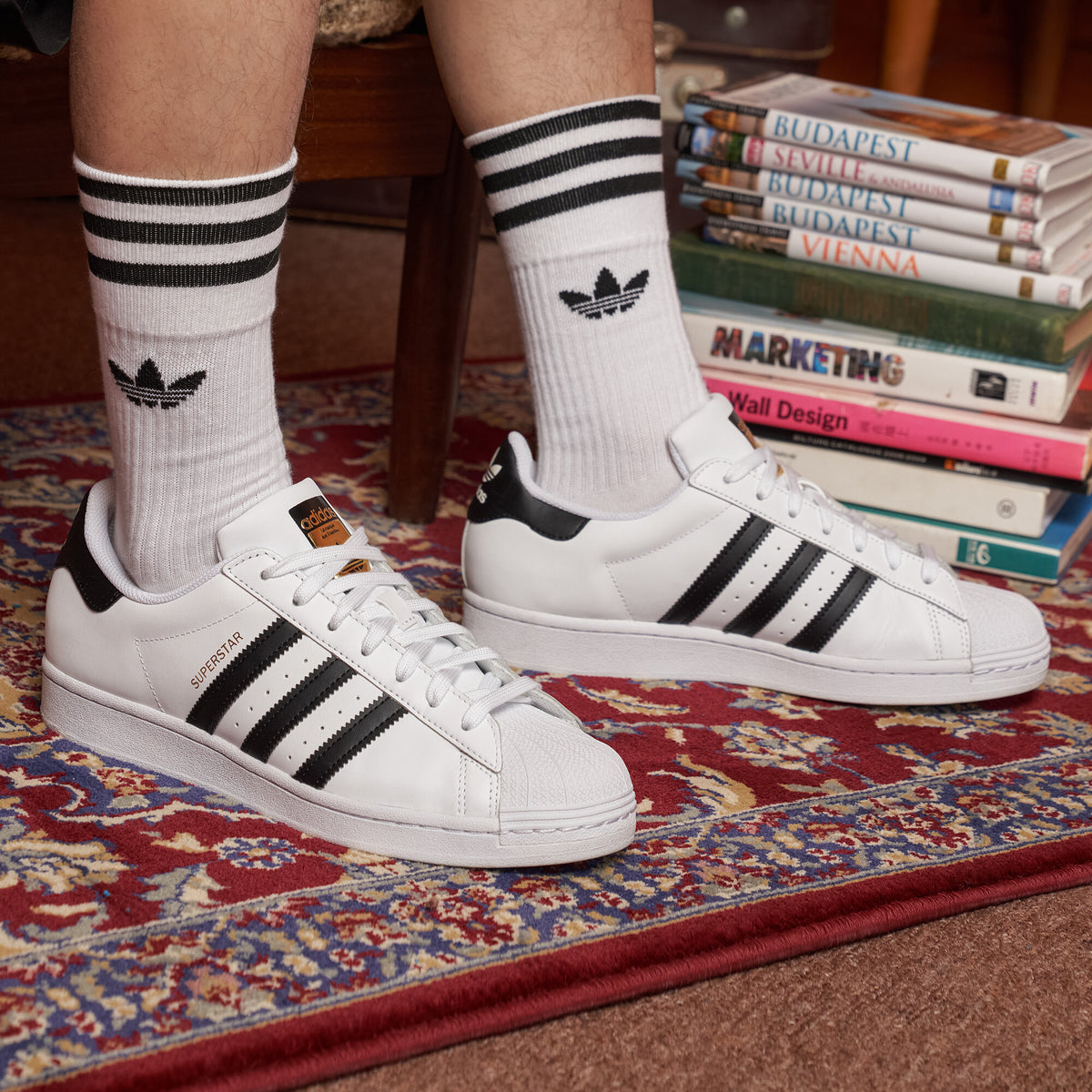 Adidas Superstar Sneakers - White / Core Black - view 2