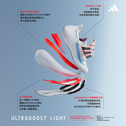 Adidas Ultraboost Light Sneakers - White / Black / Blue / Red - view 5