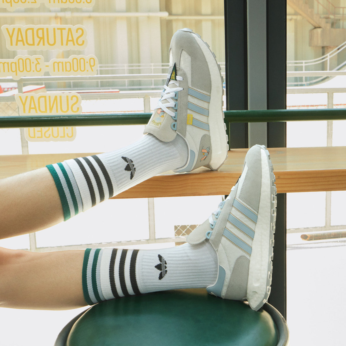Adidas Disney Retropy E5 Sneakers - Light Grey / White / Baby Blue - view 1
