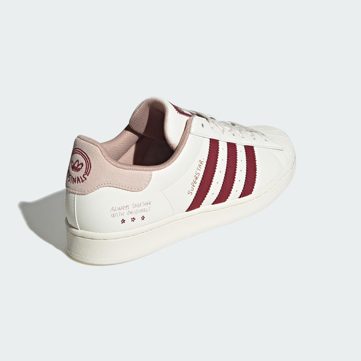 Adidas YU Nagaba Superstar Sneakers - White / Light Nude / Burgundy - view 8
