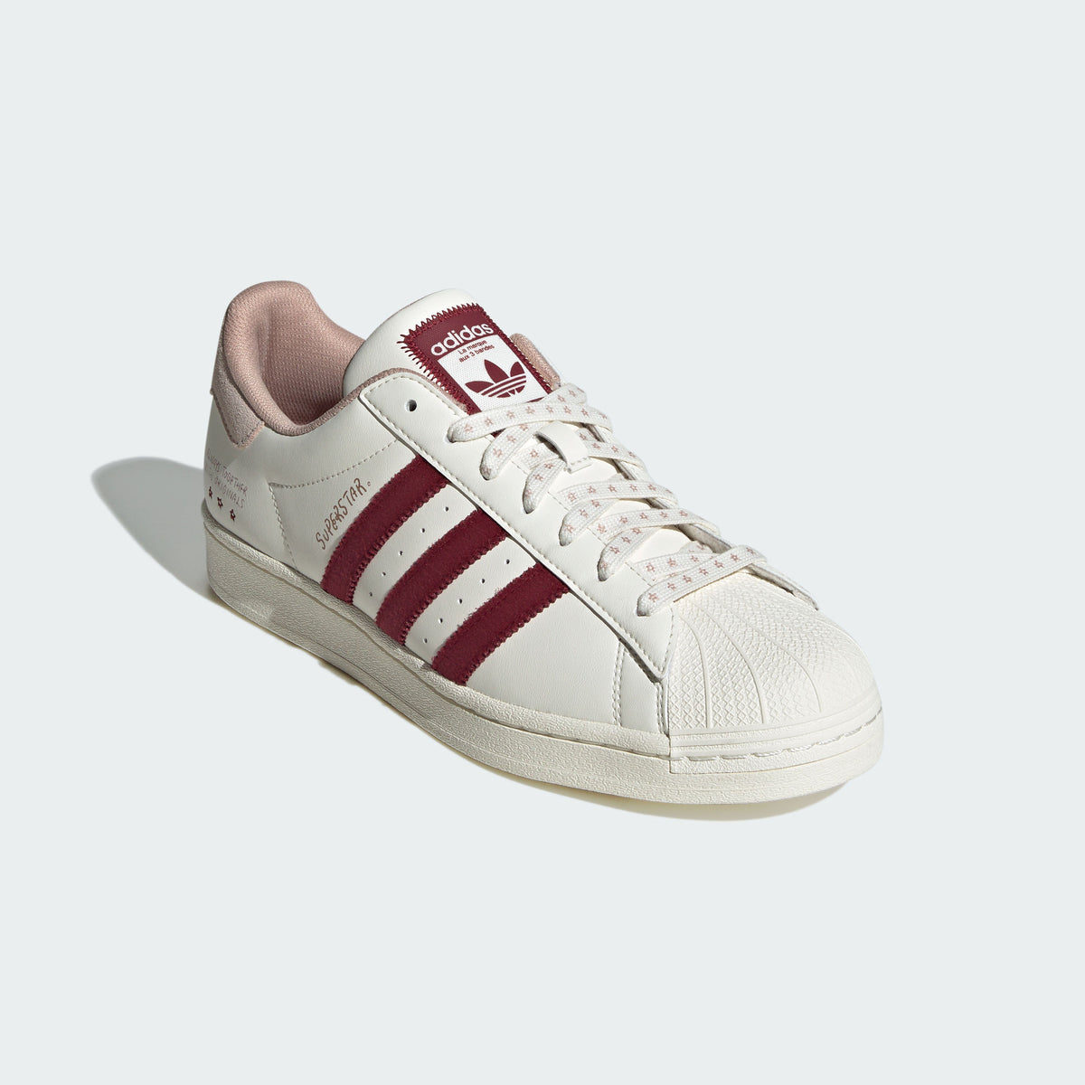 Adidas YU Nagaba Superstar Sneakers - White / Light Nude / Burgundy - view 7