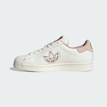 Adidas YU Nagaba Superstar Sneakers - White / Light Nude / Burgundy - view 4