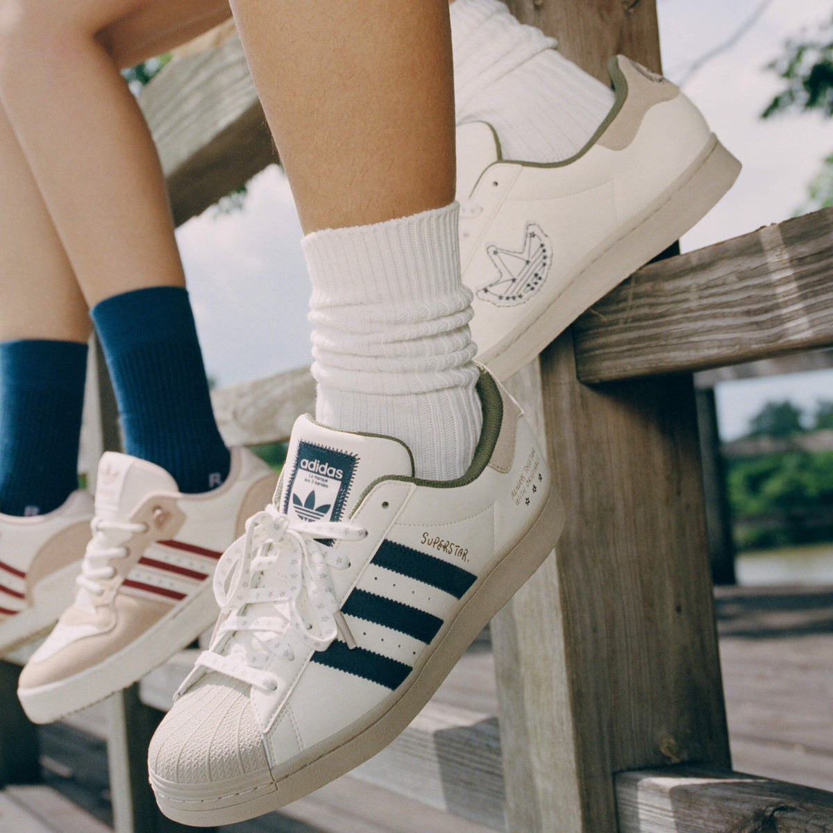 Adidas YU Nagaba Superstar Sneakers - White / Light Taupe / Dark Navy - view 2