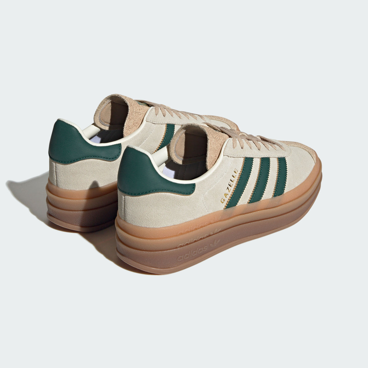 Adidas Gazelle BOLD W Sneakers - Off White / Dark Green / Tan - view 8