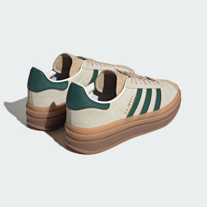Adidas Gazelle BOLD W Sneakers - Off White / Dark Green / Tan - view 8