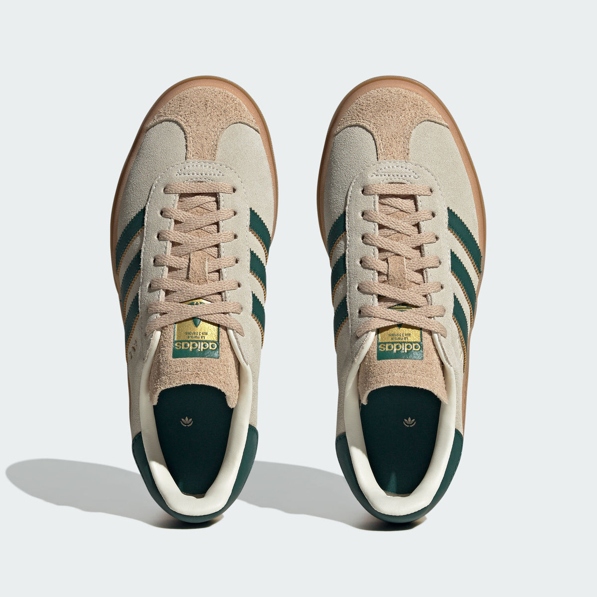 Adidas Gazelle BOLD W Sneakers - Off White / Dark Green / Tan - view 5