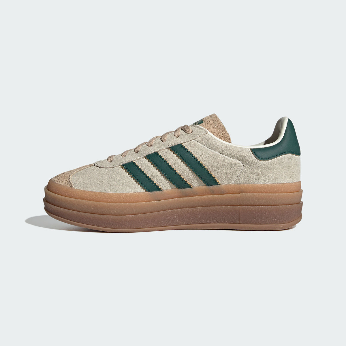 Adidas Gazelle BOLD W Sneakers - Off White / Dark Green / Tan - view 4