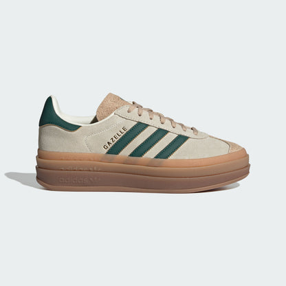 Adidas Gazelle BOLD W Sneakers - Off White / Dark Green / Tan - view 3