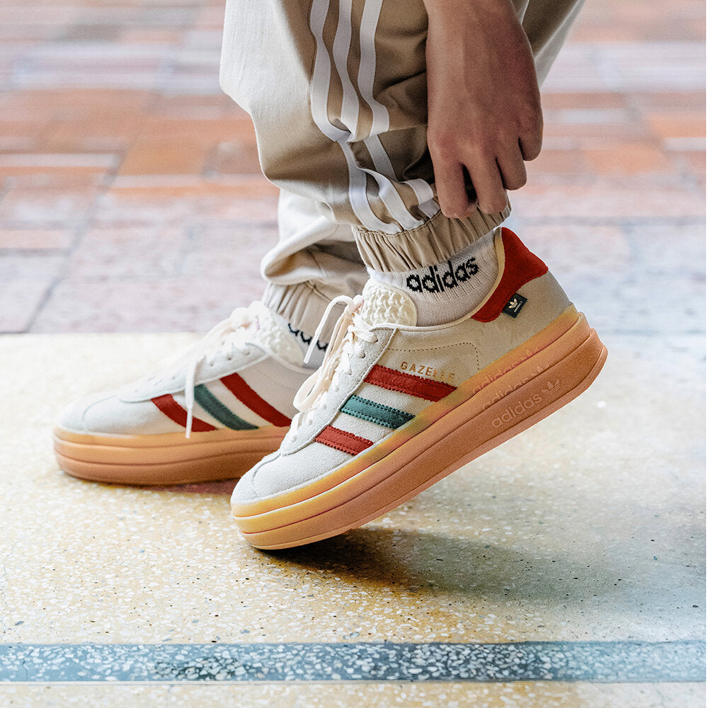 Adidas Gazelle BOLD Sneakers - Off White / Tan / Green - view 1