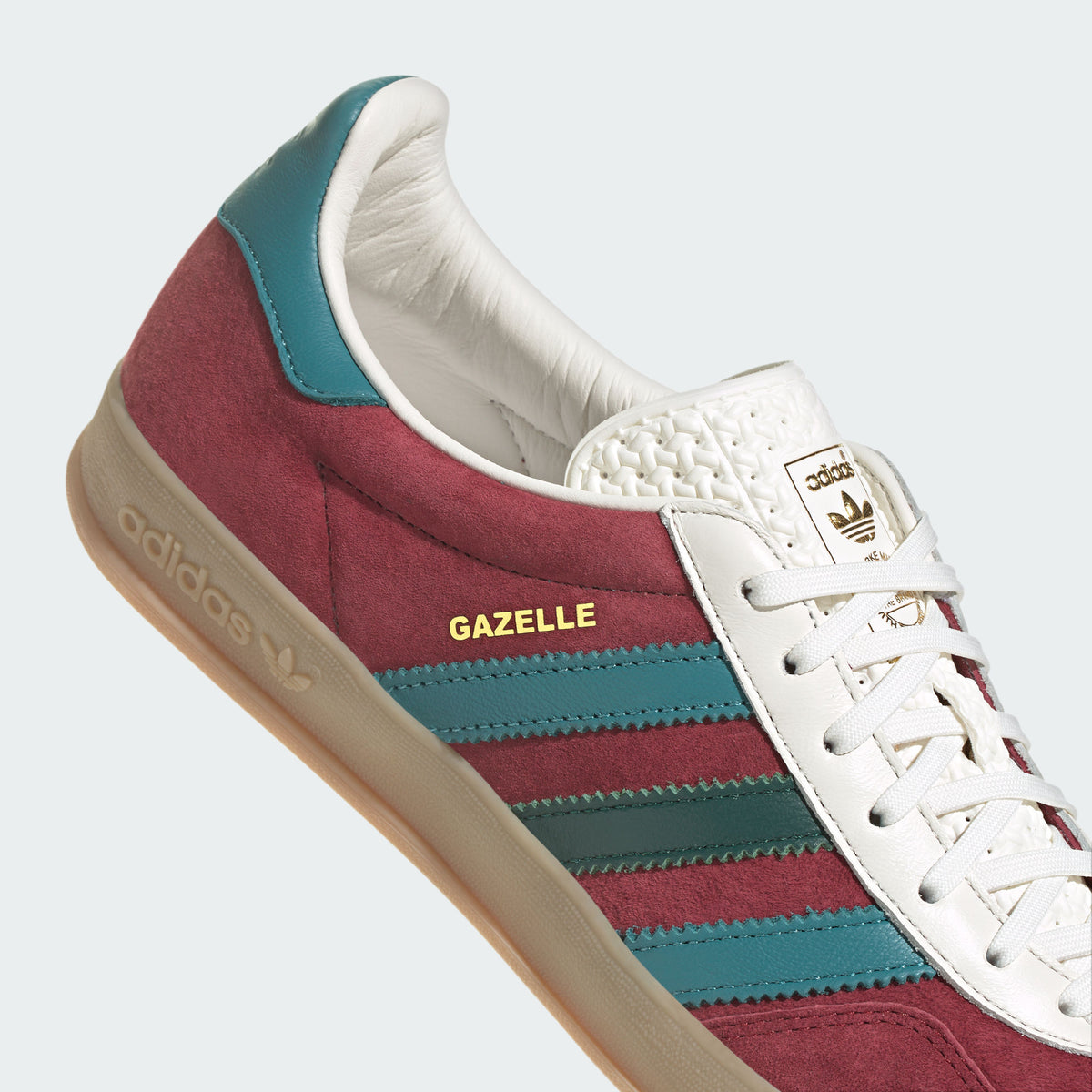 Adidas Gazelle Indoor Sneakers - Better Scarlet / Chalk White / Gold - view 3
