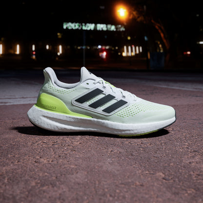 Adidas Pureboost 23 Sneakers - White / Solar Green / Black - view 1