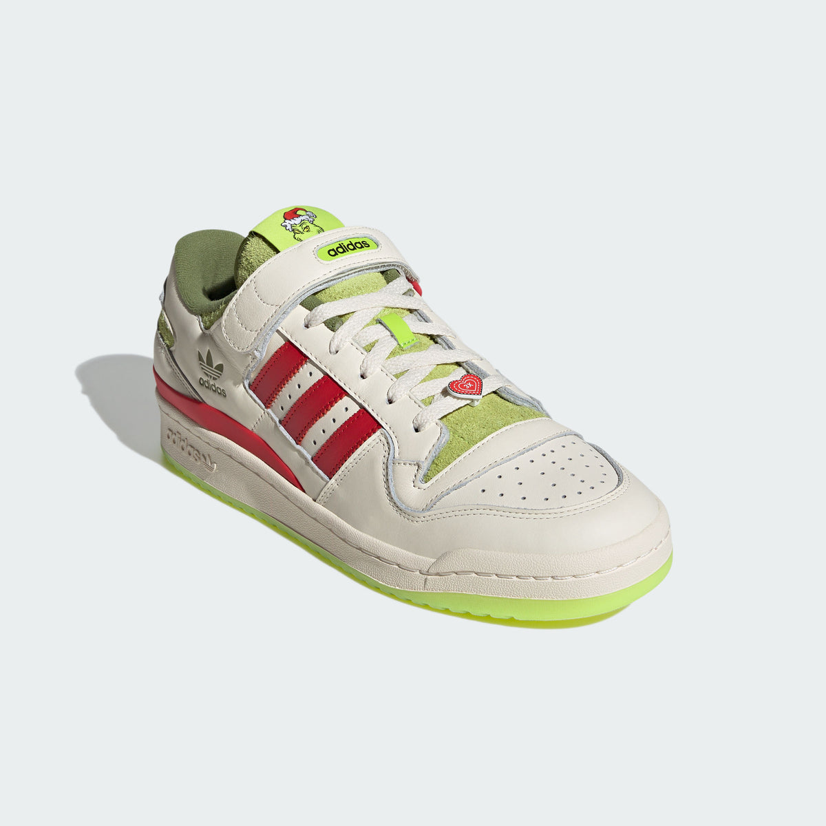 Adidas THE Grinch x Forum LOW Sneakers - Off White / Green / Red - view 5