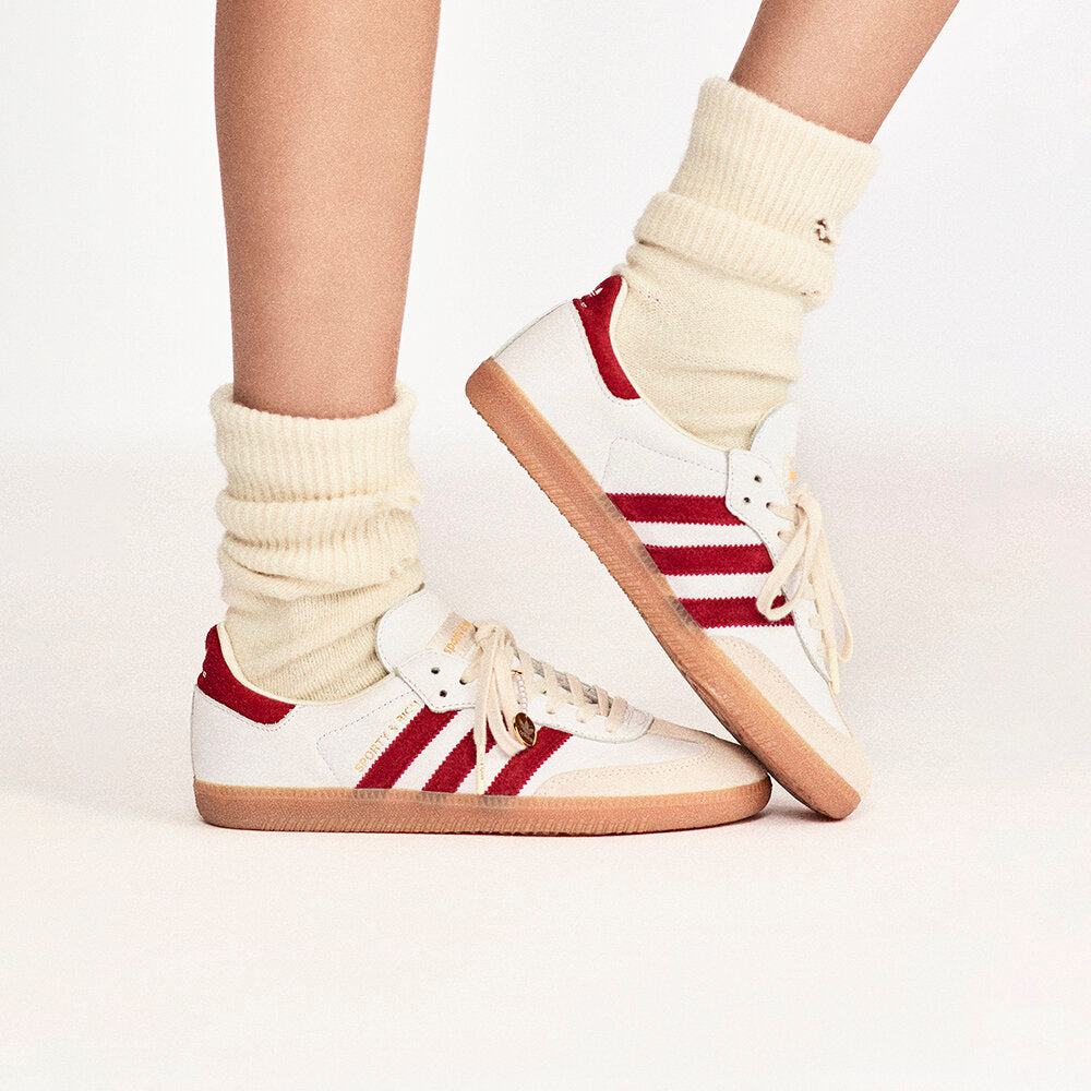 Adidas Sporty & RICH Samba OG Sneakers - White / Red / Light Brown - view 1