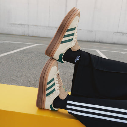 Adidas Gazelle BOLD W Sneakers - Off White / Dark Green / Tan - view 2