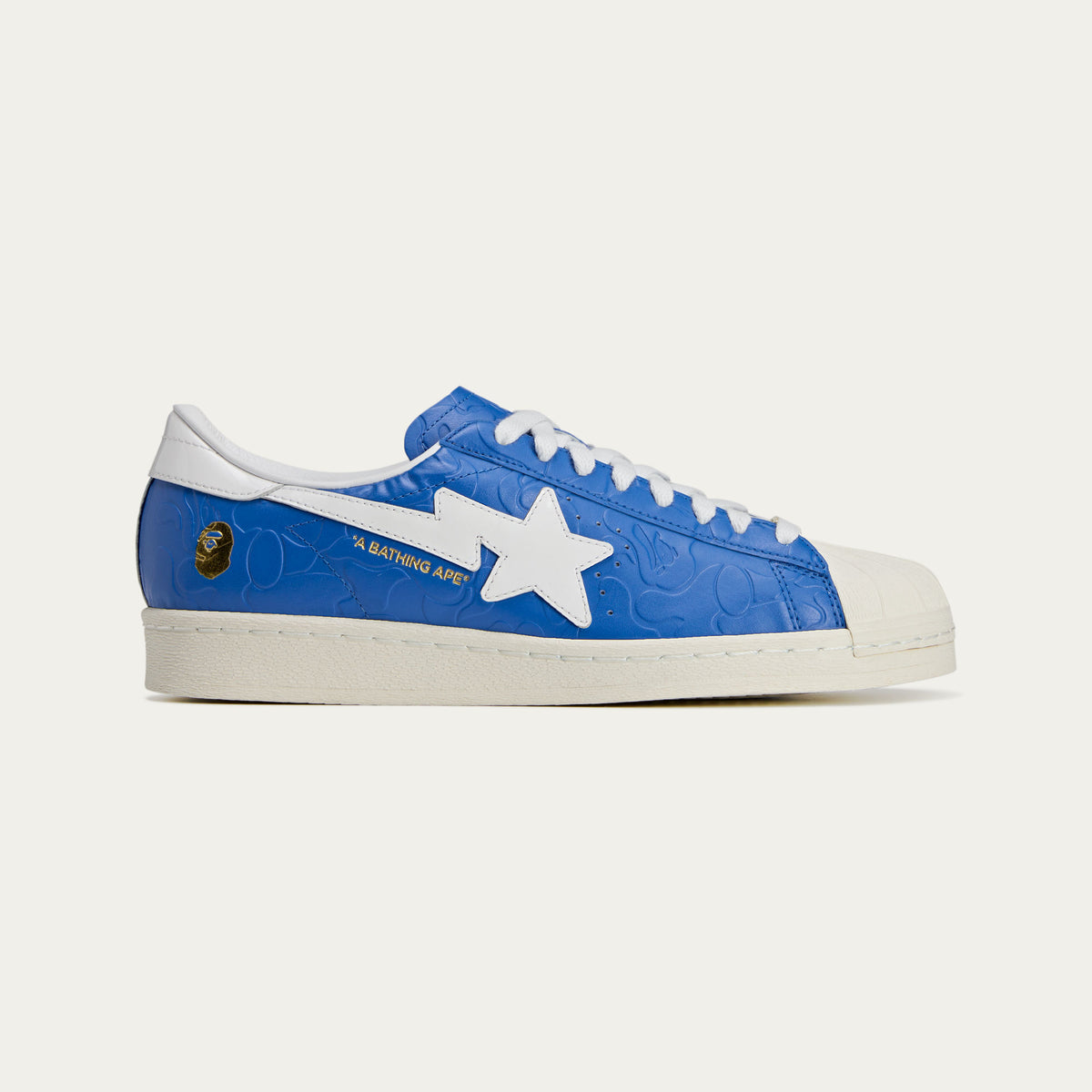 Adidas SSTR V BAPE Sneakers - Blue / White / Chalk White - view 5