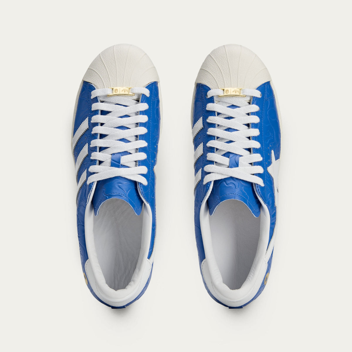 Adidas SSTR V BAPE Sneakers - Blue / White / Chalk White - view 7