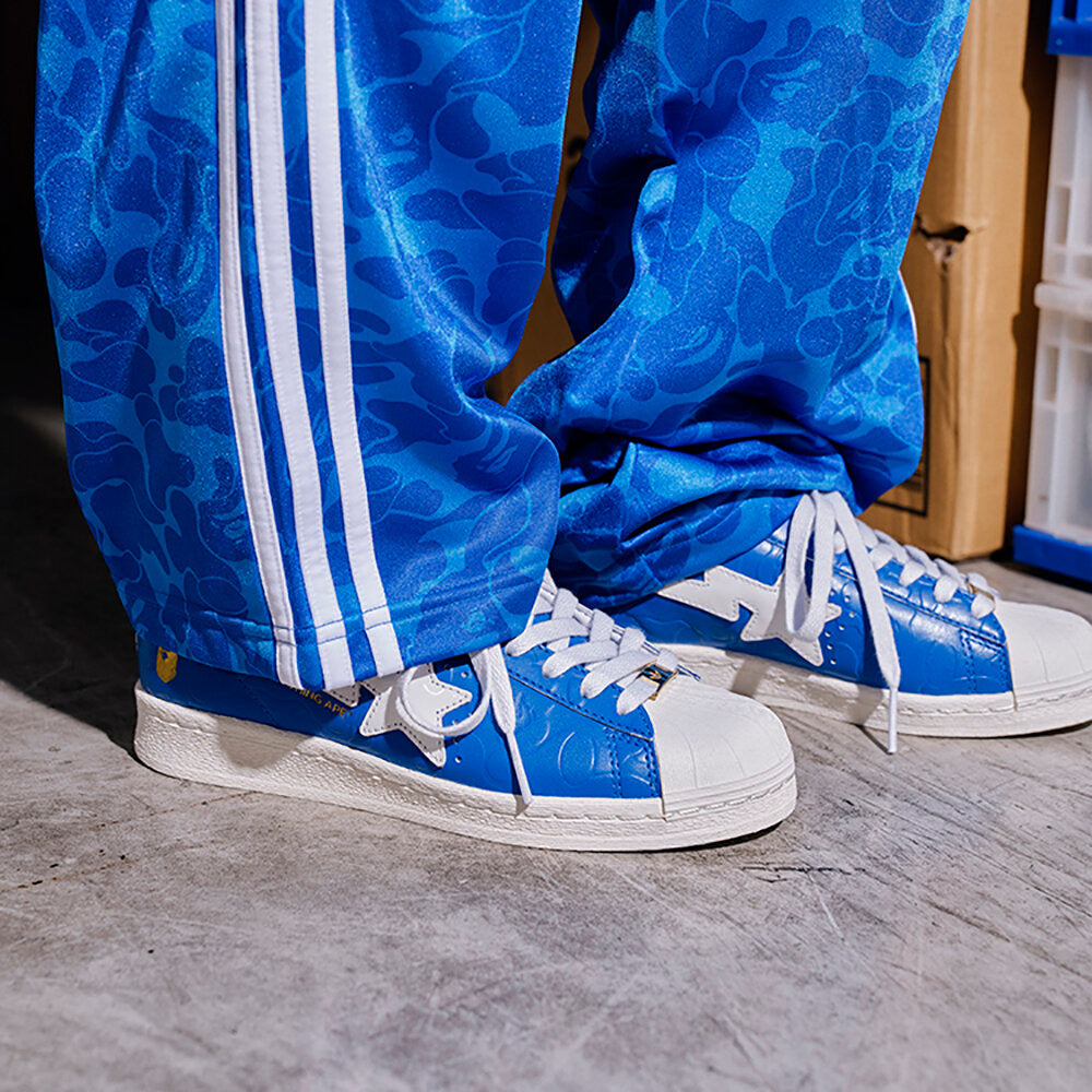Adidas SSTR V BAPE Sneakers - Blue / White / Chalk White - view 2