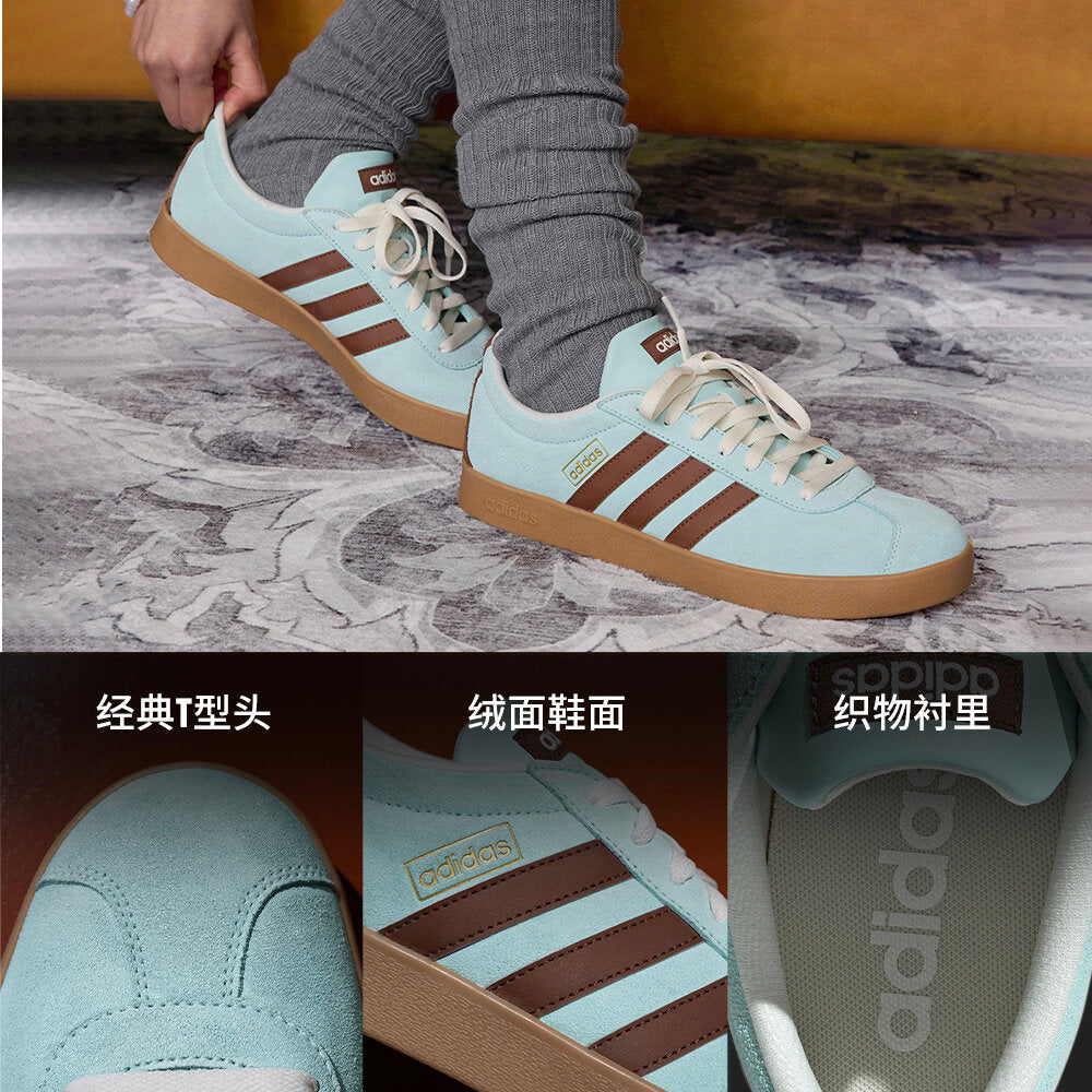 Adidas VL Court Classic Sneakers - Light Flash Blue / Brown / Pale Green - view 3