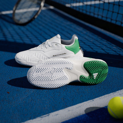 Adidas Barricade 13 M Leather Sneakers - White / Green - view 2