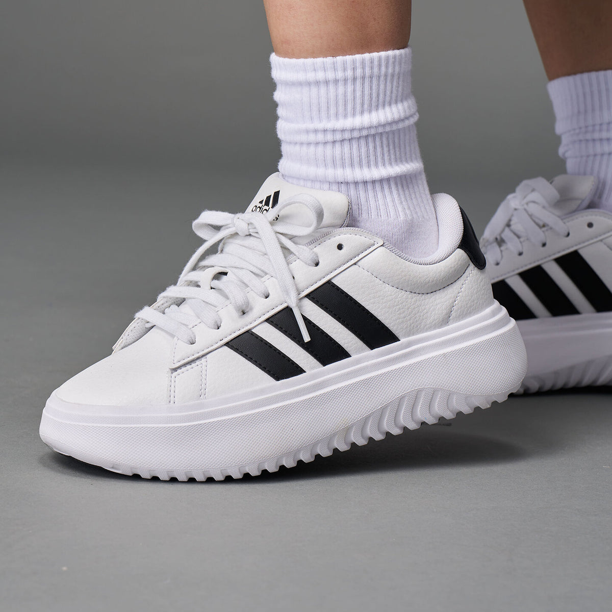 Adidas Grand Court Platform Sneakers - White / Black - view 1