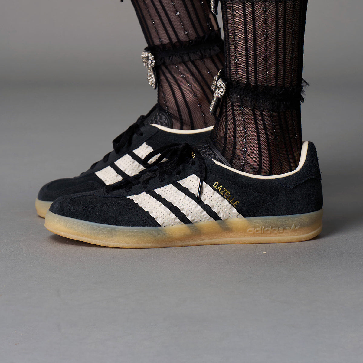 Adidas Gazelle Indoor W Sneakers - Black / Off White / Resin Yellow - view 3