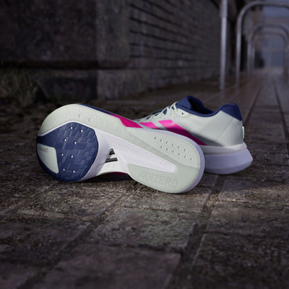 Adidas Adizero Boston 13 M Sneakers - Linen Green / Bright Pink / Dark Blue - view 2