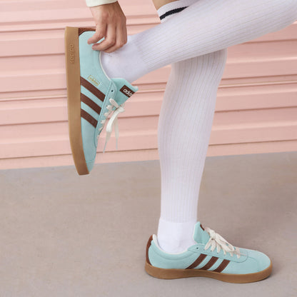 Adidas VL Court Classic Sneakers - Light Flash Blue / Brown / Pale Green - view 5