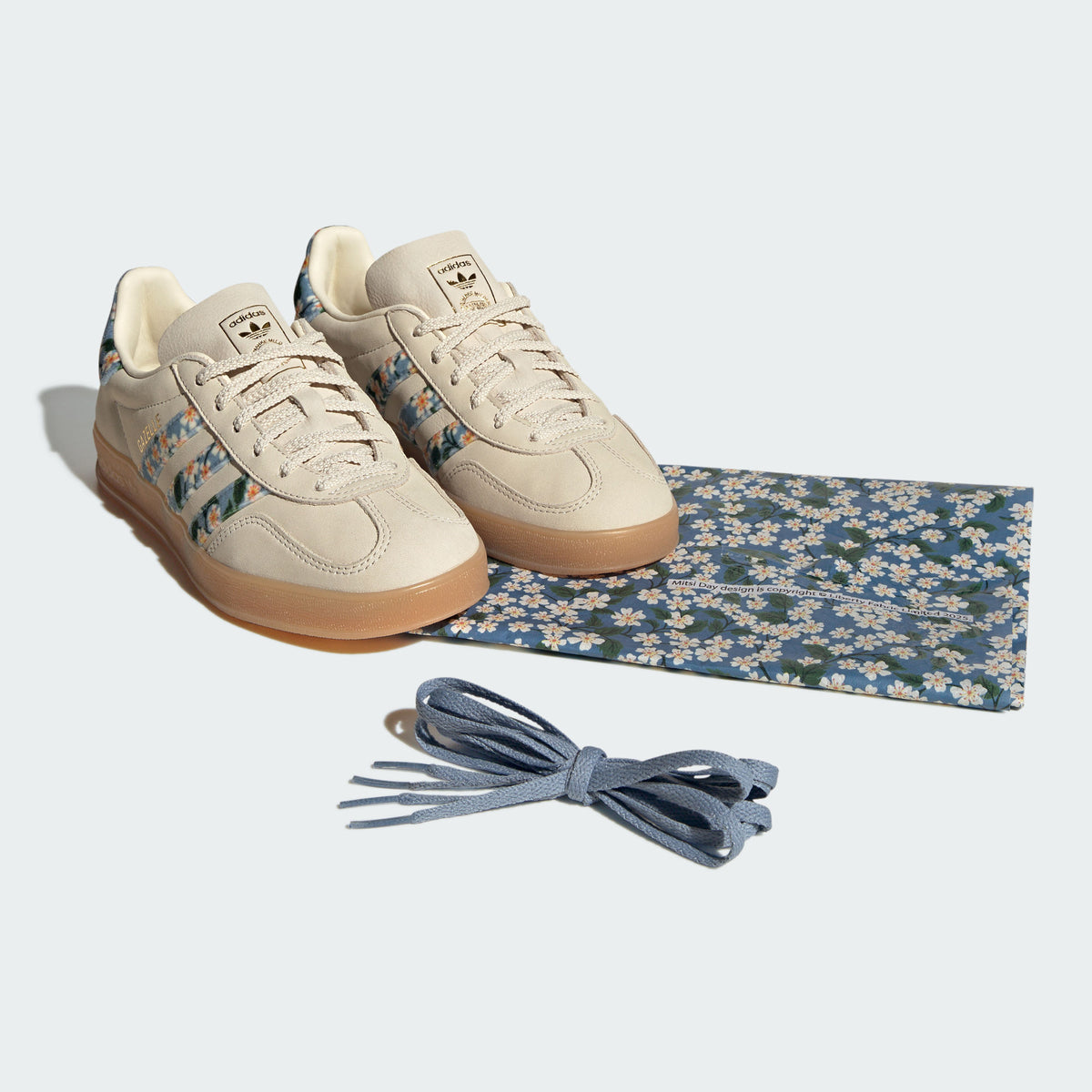 Adidas Gazelle Indoor W Sneakers - Off White / Gold / Textured Blue - view 2