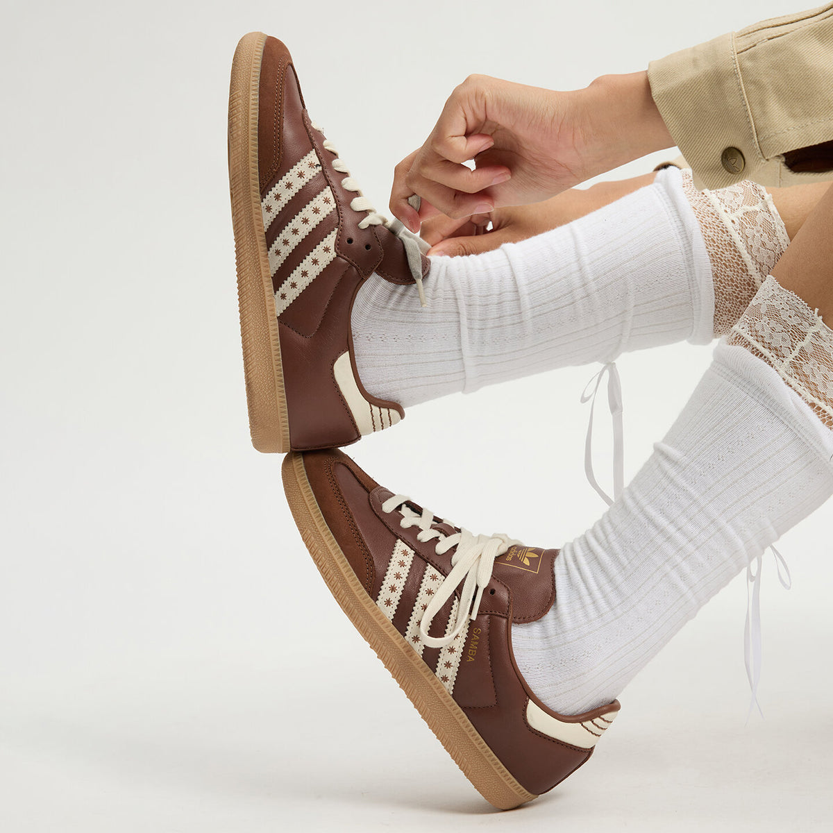Adidas Samba OG W Sneakers - Soft Brown / White / Off White - view 2