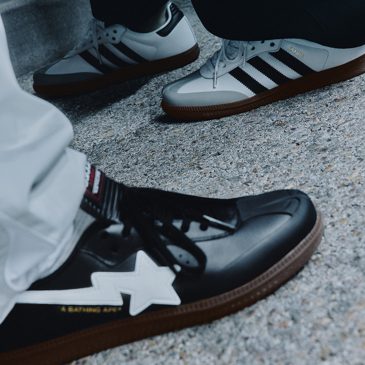 Adidas Samba BAPE Sneakers - Black / White / Resin Yellow - view 5