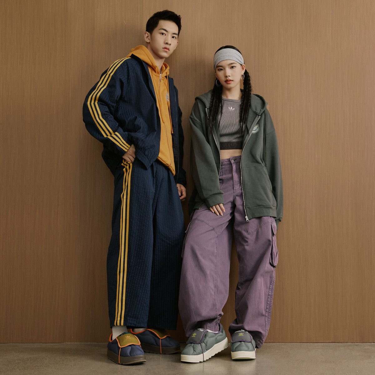 Adidas Puffylette Sneakers - Dark Blue / Brown - view 3